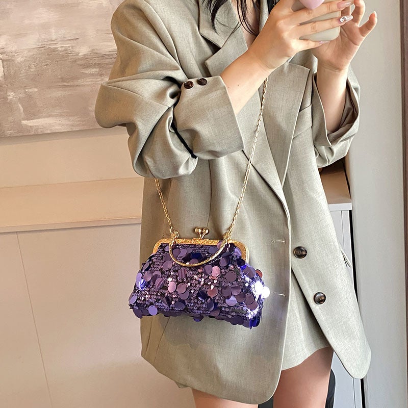Evening Bag Evening Dress Handbag Sequin Dress Personalized E-Commerce Retro Wedding Bag Hand-Held Women'S Chain Bag - Image 4