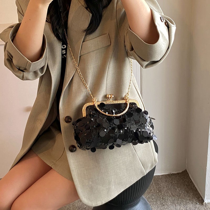 Evening Bag Evening Dress Handbag Sequin Dress Personalized E-Commerce Retro Wedding Bag Hand-Held Women'S Chain Bag - Image 5