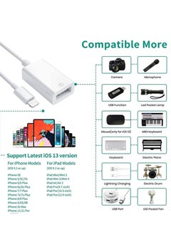 ELTRAZONE [Apple MFi Certified] Lightning to USB Camera Adapter for iPhone iPad, USB 3.0 OTG Data Sync Cable Adapter Compatible with iPhone 12 11 XS XR X 8 7 iPad to Card Reader Keyboard Mouse USB Flash Drive  - Image 5