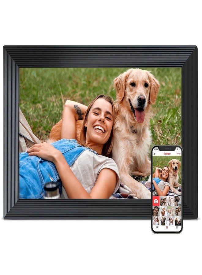 FLYRUIT Digital Picture Frame, 10.1 inch Frameo Digital Frame WiFi, 1280*800 IPS HD Touchscreen, 32GB Storage, Instant Share Pictures Video, Smart Photo Frame Electronic, Gifts for Mom, House Warming, Black - Image 1