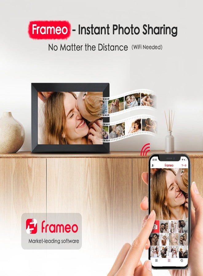 FLYRUIT Digital Picture Frame, 10.1 inch Frameo Digital Frame WiFi, 1280*800 IPS HD Touchscreen, 32GB Storage, Instant Share Pictures Video, Smart Photo Frame Electronic, Gifts for Mom, House Warming, Black - Image 3