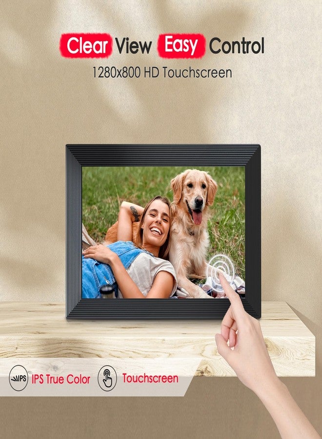 FLYRUIT Digital Picture Frame, 10.1 inch Frameo Digital Frame WiFi, 1280*800 IPS HD Touchscreen, 32GB Storage, Instant Share Pictures Video, Smart Photo Frame Electronic, Gifts for Mom, House Warming, Black - Image 4