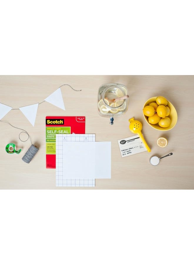Scotch  Self-Seal Single-Sided Laminating Sheets, Letter Size 9 in x 12 in, 10-Pack - Image 5