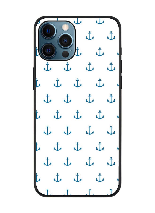 Stylizedd - Rugged Black edge case for Apple iPhone 12 Pro Max Slim fit Soft Case Flexible Rubber Edges Anti Drop TPU Gel Thin Cover - Anchor Blue - Image 1