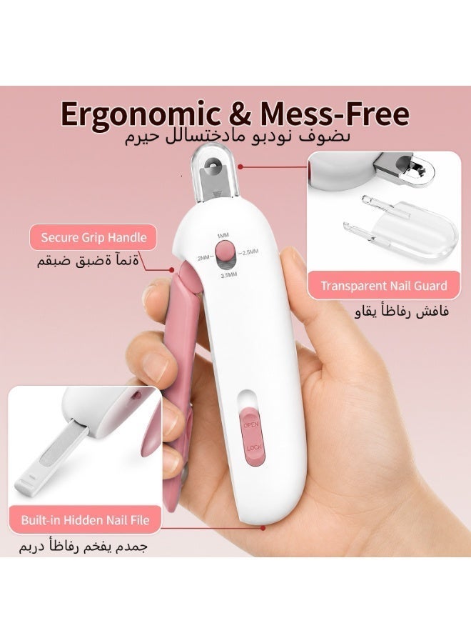مقص أظافر القطط الآمن القابل للتعديل مع ملف أظافر مخفي مدمج، حاجز مضاد لتناثر الشظايا، أداة قص الأظافر للمبتدئين - Image 2