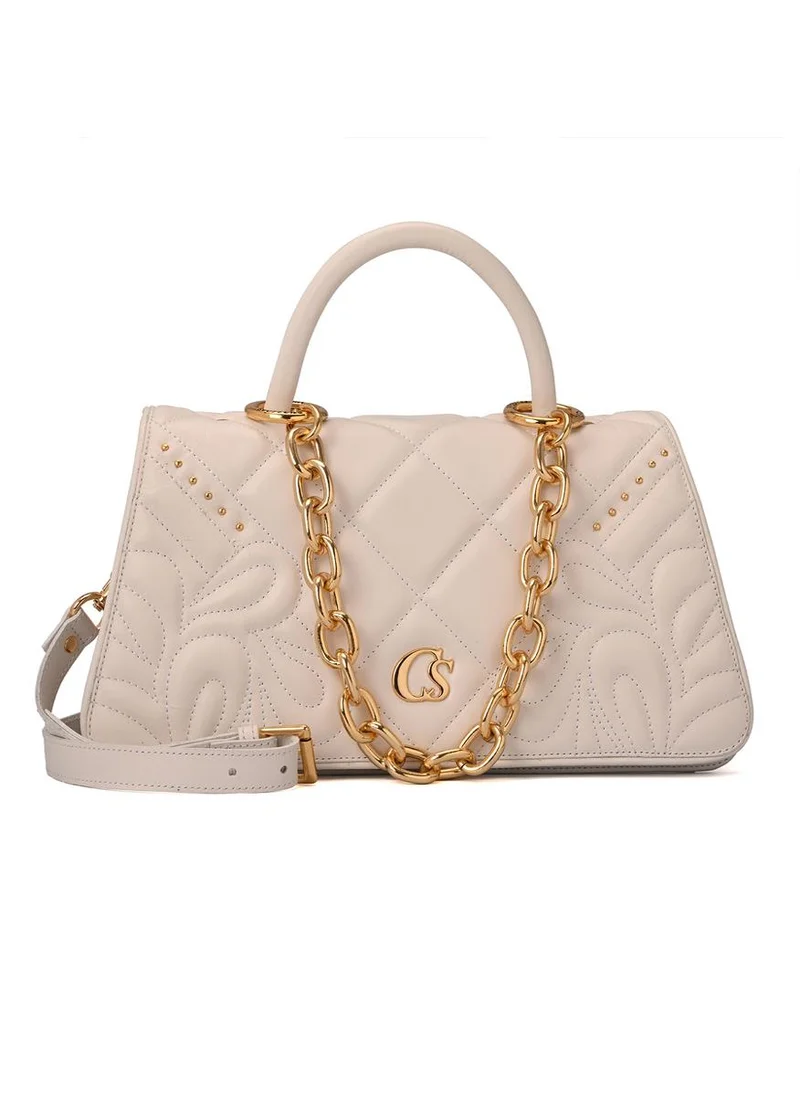 كارمن ستيفنز حقيبة مبطنة سلسلة بيضاء