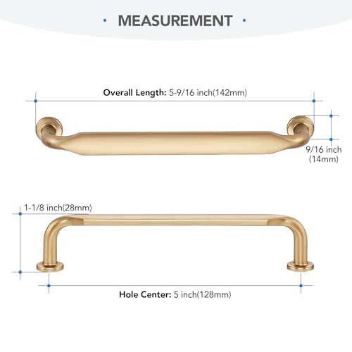 HOME EDIT 10 Pack 5 Inch Champagne Bronze Cabinet Handles Solid Zinc Alloy Pulls for Kitchen, Bathroom, Dresser & Closet Cabinets Hardware - Image 2
