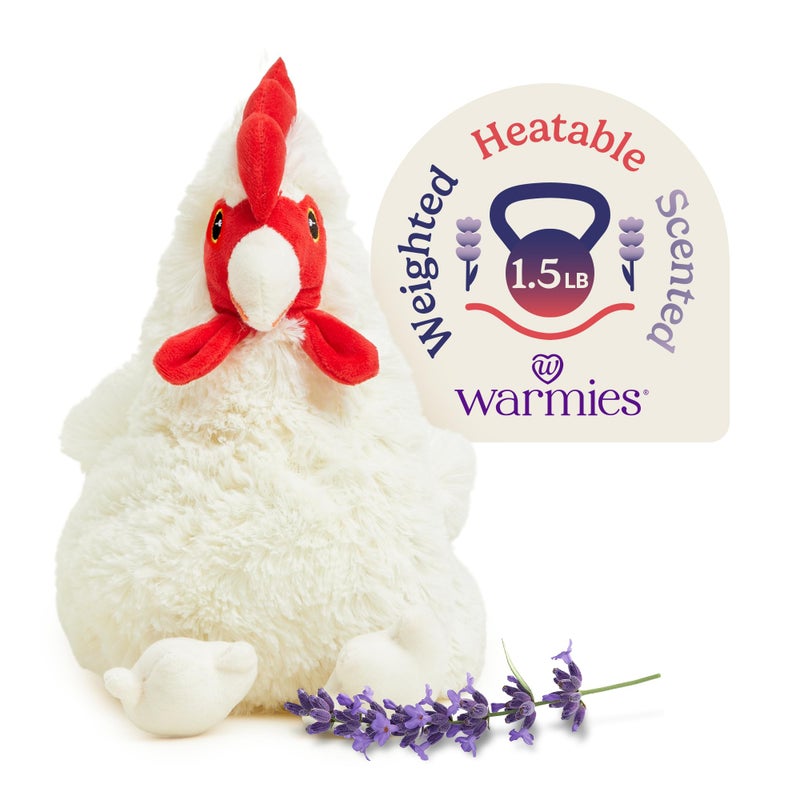 warmies Microwavable Weighted Stuffed Animals Chicken Heated Stuffed Animal Plushie for Warmth Comfort Cute Soft Plush Toys for Adults Children Boys Girls Babies Toddlers - Image 2