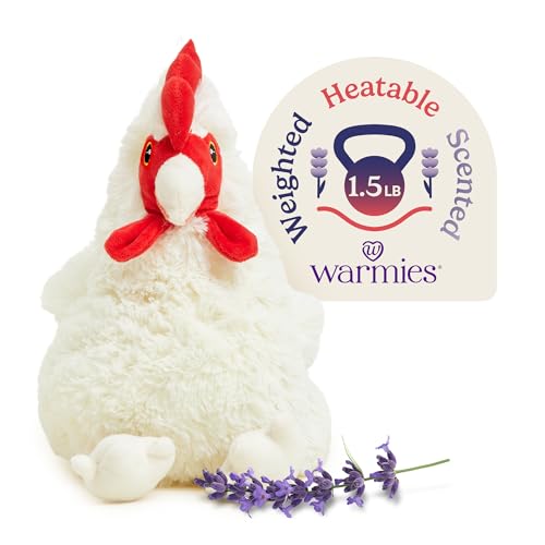 warmies Microwavable Weighted Stuffed Animals Chicken Heated Stuffed Animal Plushie for Warmth Comfort Cute Soft Plush Toys for Adults Children Boys Girls Babies Toddlers - Image 1