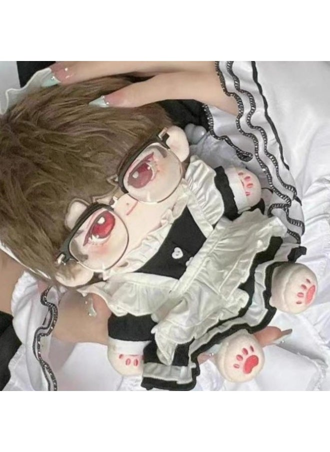 Lu Shen Cotton Doll 20cm Doll Clothes Light And Night Love Anime Peripheral Doll Doll Can Change Clothes Birthday Gift-Specifications:20cm Without Skeleton-Color:Lu Shen Long Rabbit Ear Wine Red Sweater [send Glasses] Light Night Badge  - Image 3