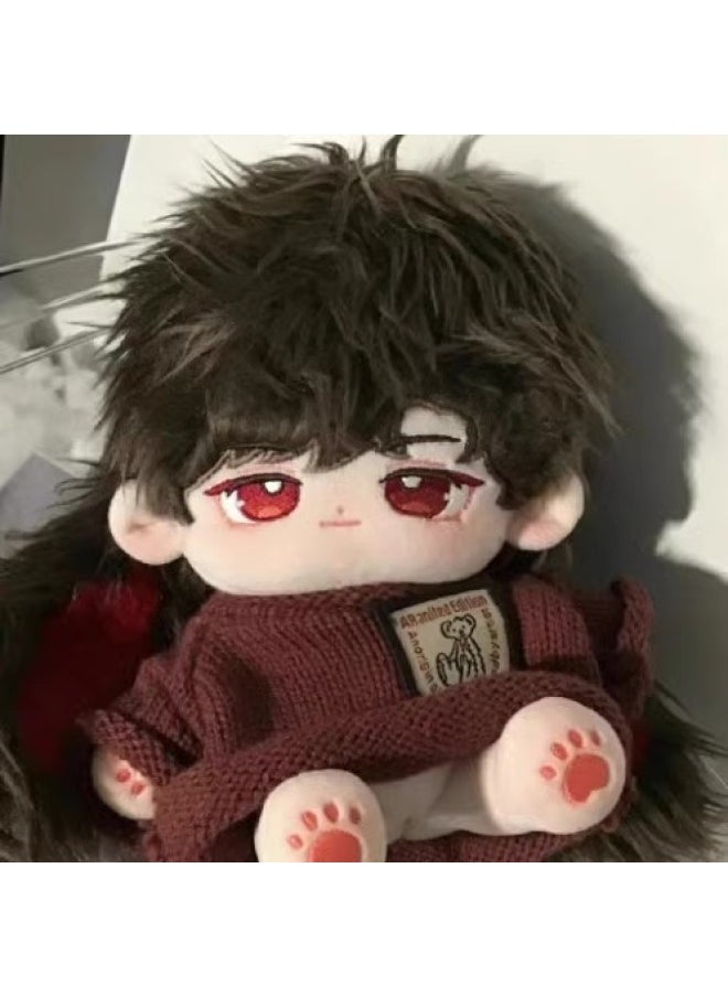 Lu Shen Cotton Doll 20cm Doll Clothes Light And Night Love Anime Peripheral Doll Doll Can Change Clothes Birthday Gift-Specifications:20cm Without Skeleton-Color:Lu Shen Long Rabbit Ear Wine Red Sweater [send Glasses] Light Night Badge  - Image 1