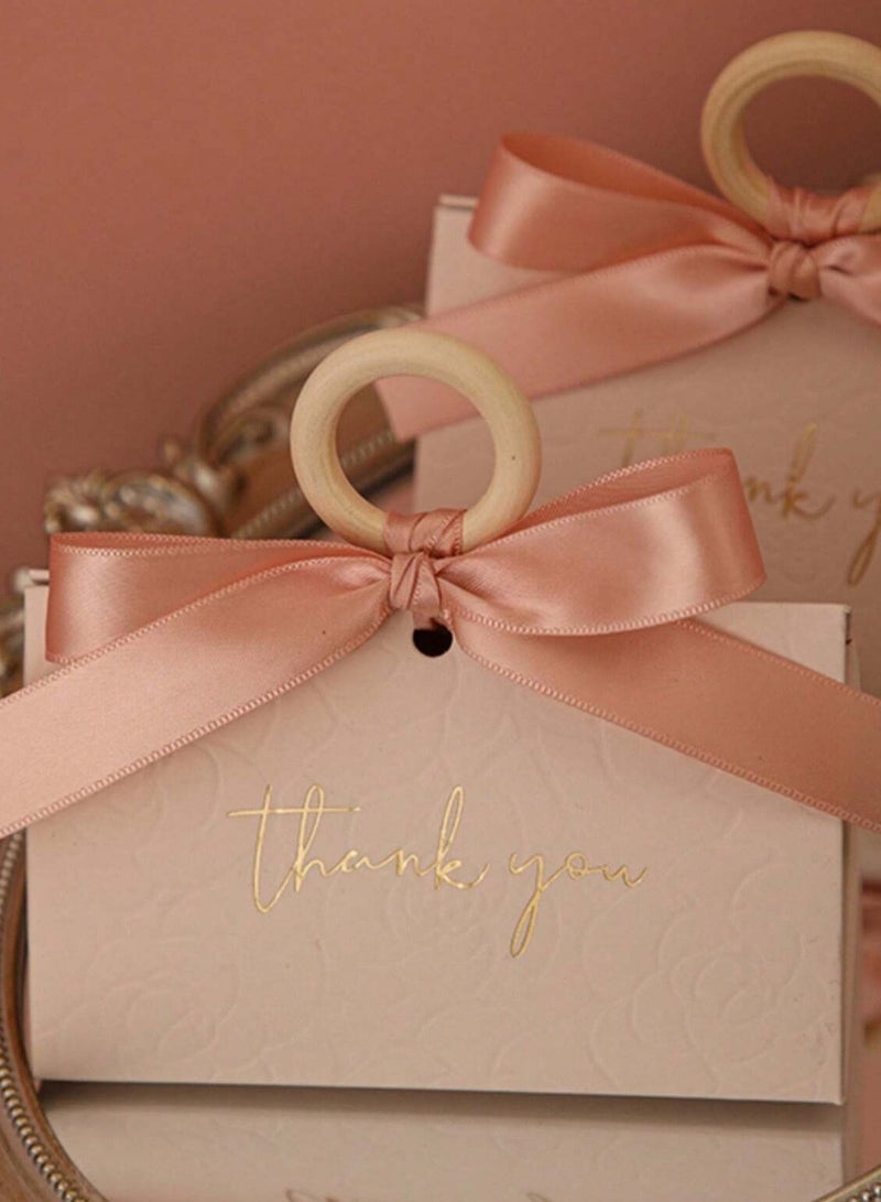 علب توزيعات هدايا لمناسبات التخرج والخطوبه واعياد الميلاد بتصميم عبارة شكرا لك مزين بفيونكه لطيفه  10 علب - Image 3