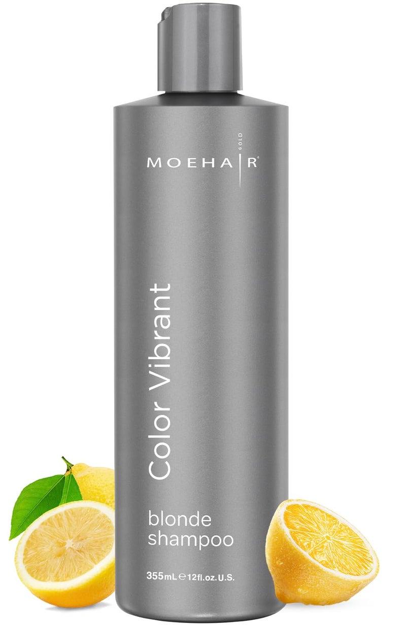 MOEHAIR Color Vibrant Blonde Shampoo  Neutralizes Yellow Tones  Eliminates Brassiness  Paraben  Sulfate Free ColorProtect Shampoo 12 Fl Oz