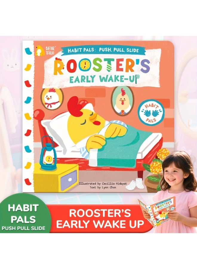 كتاب تفاعلي للأطفال “روتين الصباح للديك”، كتاب آليات سحب ودفع وفتح النوافذ لتنمية عادات الاستيقاظ المبكر والروتين اليومي الإيجابي، مناسب لمرحلة ما قبل المدرسة، أنشطة حسية ممتعة، كتاب مثالي للسفر والطائرة، هدية رائعة لأعياد الميلاد والمناسبات - Image 1
