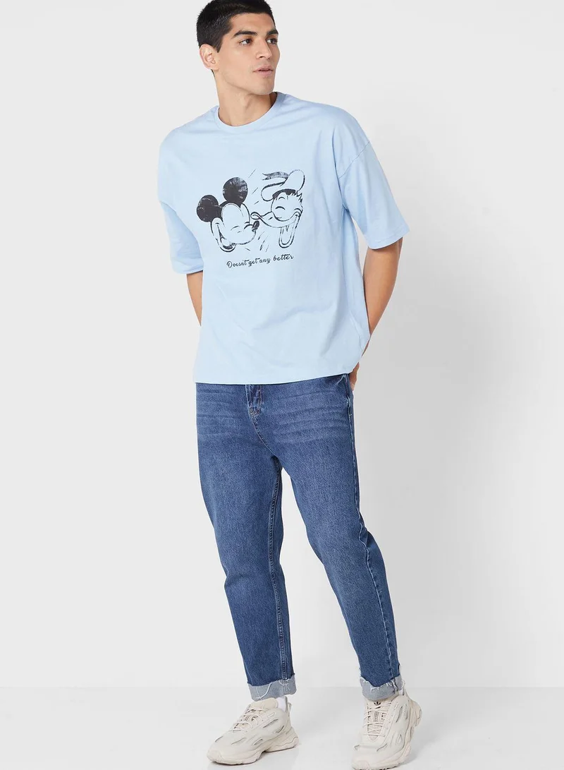 Disney  Mickey & Donald Oversized T-Shirt for Men | Best Price UAE