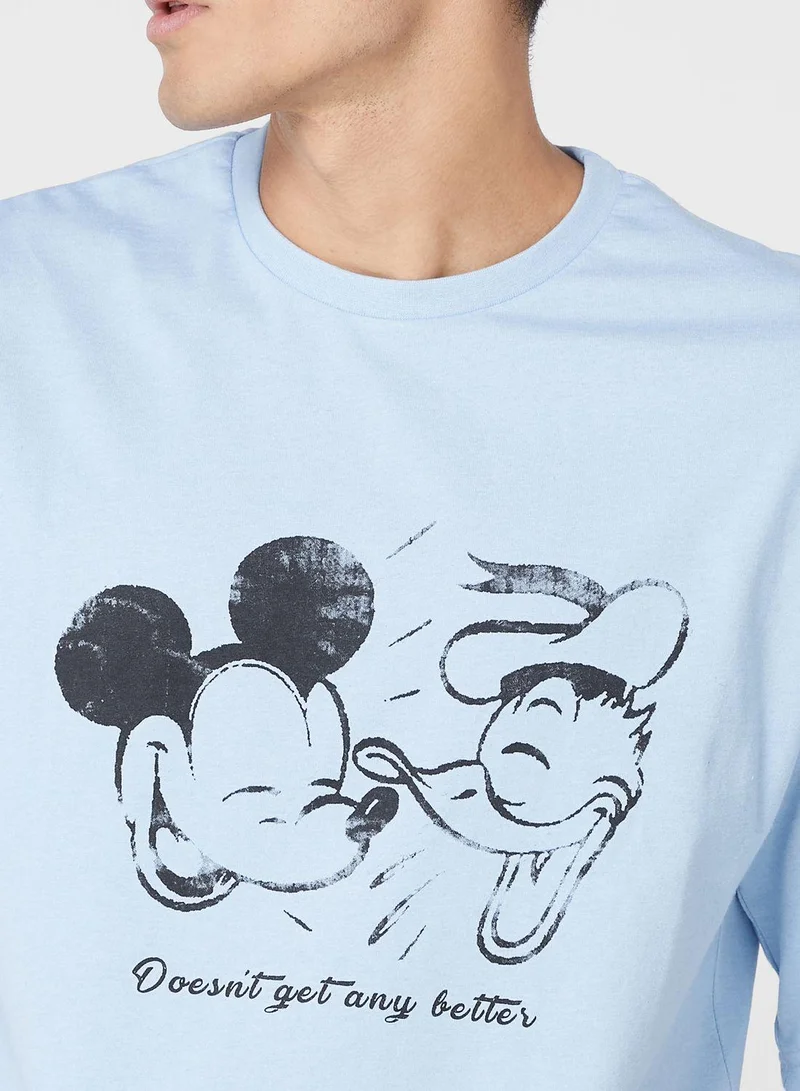 Disney  Mickey & Donald Oversized T-Shirt for Men | Best Price UAE