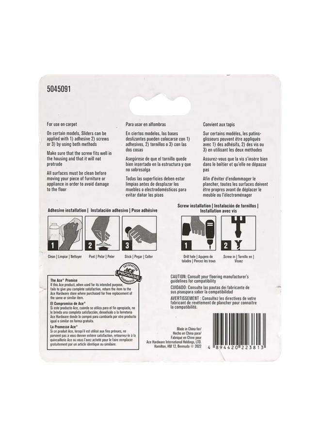 ACE 4-Piece Heavy-Duty Sturdy High-Quality Precision Screw-On Plastic Sliders Kit Off White 5.1cm - Image 2