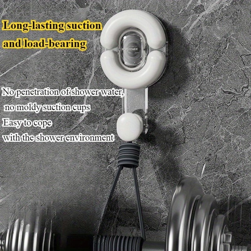 الخطافات البيضاء الفاخرة ذات الكؤوس الماصة للتركيب على الجدران دون حفر أو آثار للمناشف والروب - Image 4