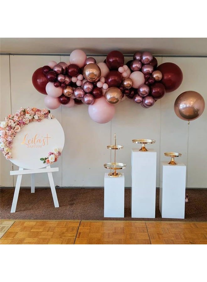 Togvu Burgundy Pink Balloon Garland Arch Kit, Burgundy Ruby Red Dusty Purple Pastel Pink Metallic Rose Gold Confetti Balloon Arch Kit for Women Girls Birthday Wedding Baby Bridal Shower Party Decorations - Image 5