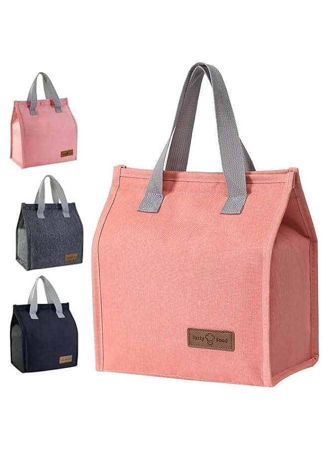 هوكور HOOKOR Lunch Bag, Insulated Lunch Bag, Reusable Insulated Lunch Bag, Leakproof Simple Bento Lunch Tote, Lunch Bag Insulated, for Office, Work, School, Picnic or Travel (Pink) - Image 1