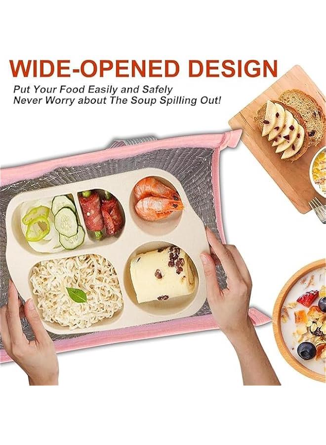 هوكور HOOKOR Lunch Bag, Insulated Lunch Bag, Reusable Insulated Lunch Bag, Leakproof Simple Bento Lunch Tote, Lunch Bag Insulated, for Office, Work, School, Picnic or Travel (Pink) - Image 2