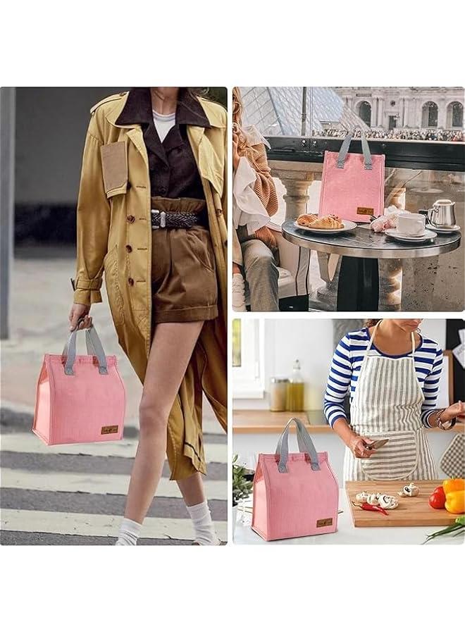 هوكور HOOKOR Lunch Bag, Insulated Lunch Bag, Reusable Insulated Lunch Bag, Leakproof Simple Bento Lunch Tote, Lunch Bag Insulated, for Office, Work, School, Picnic or Travel (Pink) - Image 5