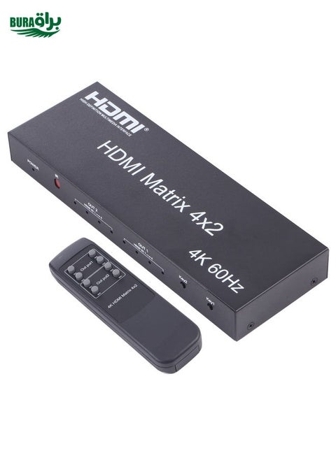 HDMI 4x2 Matrix Switcher / Splitter with Remote Controller, Support ARC / MHL / 4Kx2K / 3D, 4 Ports HDMI Input, 2 Ports HDMI Output