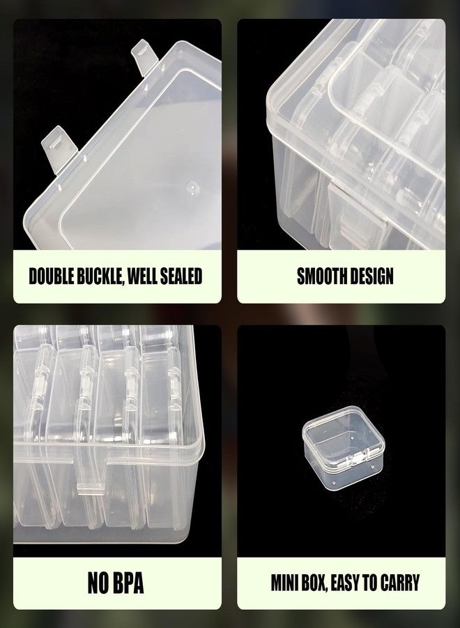 YOIYINI 30Pcs Mini Bead Containers with 1Pc Big Hinged Lid Storage Box，Clear Diamond Art Storage Case， Plastic Craft Supply Case for Organizing，Rectangle Containers for DIY Bead Craft，Jewelry，Small Part - Image 4