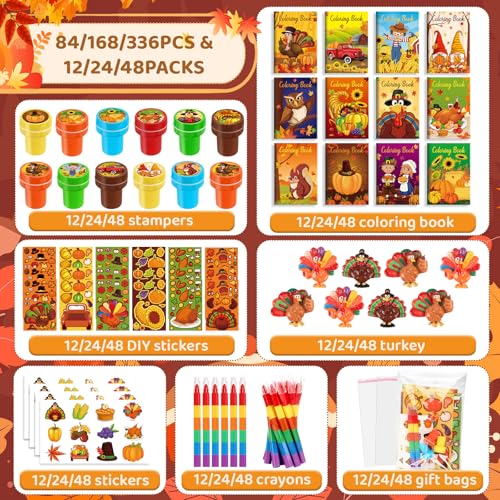 BenLouis Fall Party Favors for Kids Thanksgiving Day Classroom Gifts Prize Coloring Books Set Bulk for Students Kids Autumn Pumpkin Harvest Pinata Filler Goodie Bag Stuffers Craft12Set Thanksgiving - Image 5
