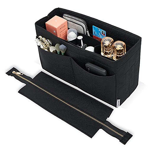 Vercord Felt Purse Organizer Insert Onthego 35 Handbag Tote Bag Organizer Bag in Bag with Removable Zipper - Image 2