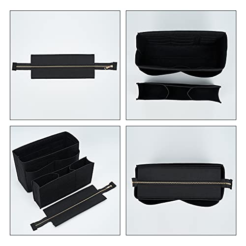 Vercord Felt Purse Organizer Insert Onthego 35 Handbag Tote Bag Organizer Bag in Bag with Removable Zipper - Image 5