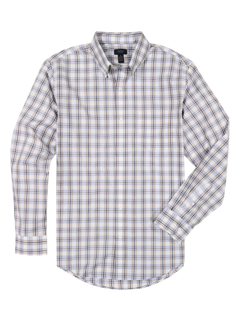 Arrow Men's Hamilton Poplin Multi Tartan Long Sleeve, Incense - Image 4