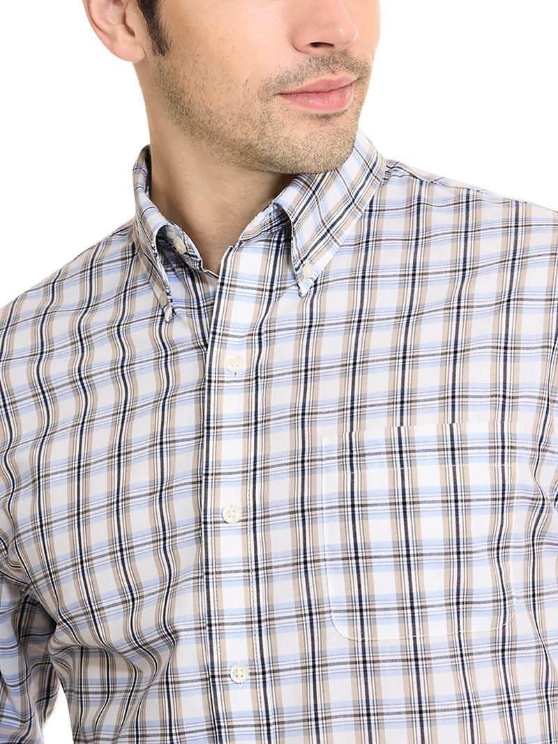 Arrow Men's Hamilton Poplin Multi Tartan Long Sleeve, Incense - Image 3