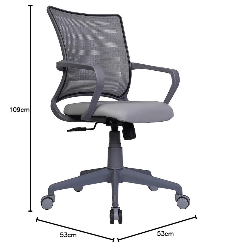 Rose ROSE Zigzag  3Years Warranty Included  Mesh MidBack Ergonomic Office Chair  Study  Work from Home  Revolving Chair Grey  - Image 2