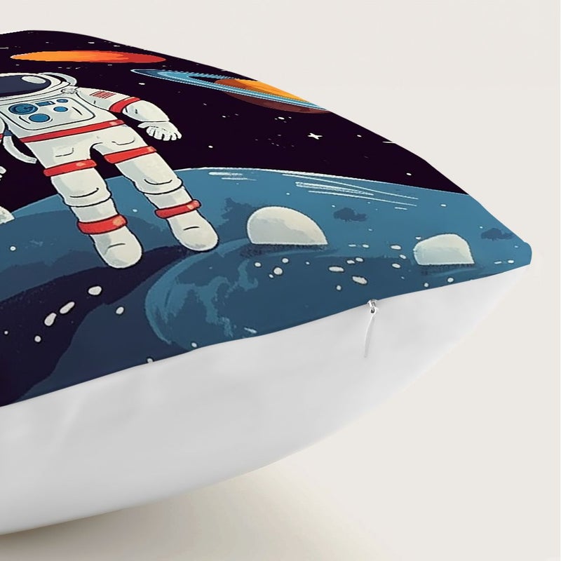 4pcs Astronaut Pillow Covers 45x45cm Spaceship Decor for Sofa Living Room Cushion - Image 2