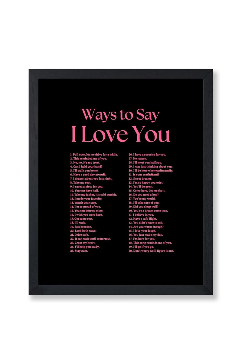 Poster Master Ways To Say I Love You Poster - Motivational Print - Valentine's Day Art - Positive Quote Art - Love Art - Typography Art - Romantic Living Room or Dorm Decor - 8x10 UNFRAMED Wall Art - Image 1