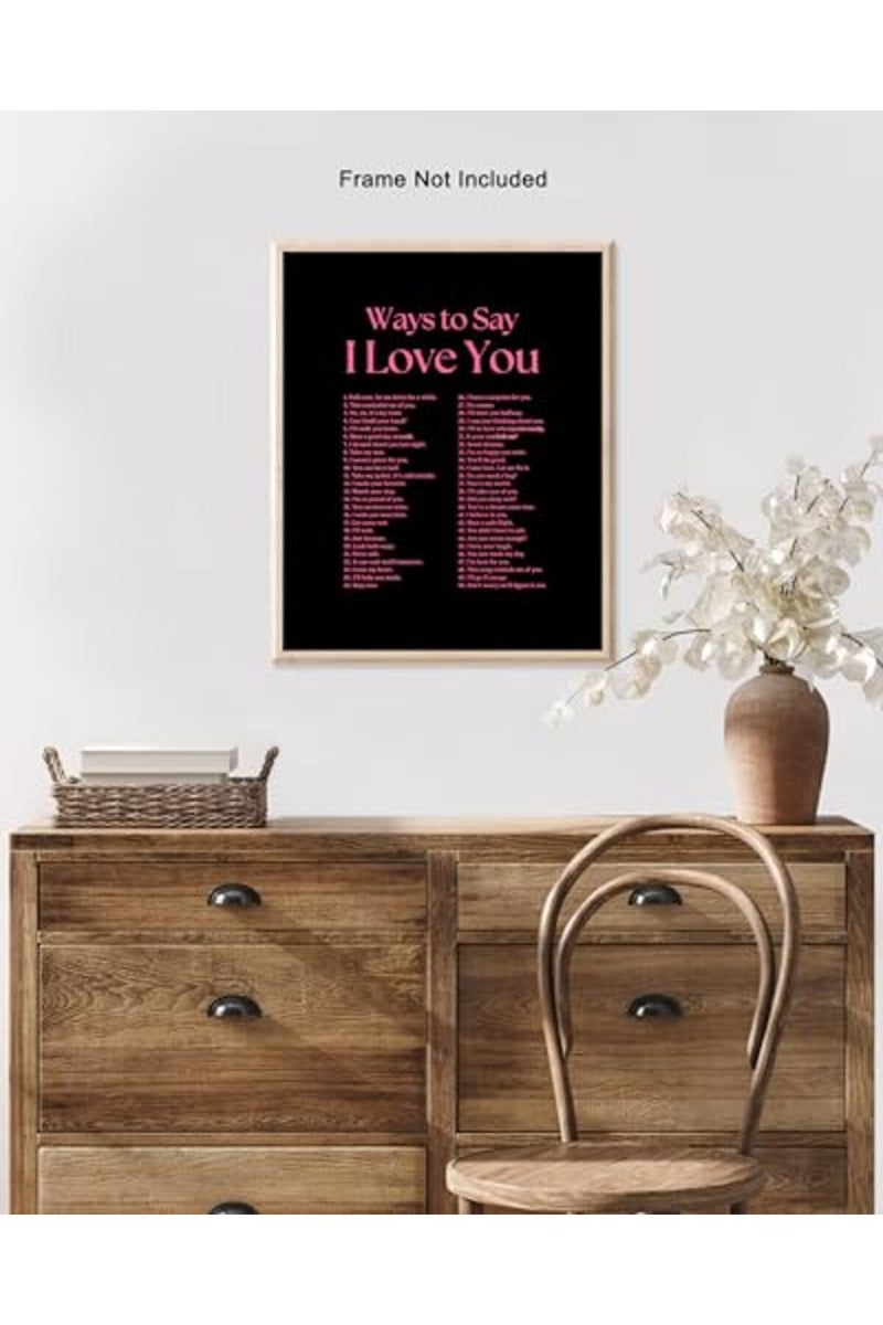 Poster Master Ways To Say I Love You Poster - Motivational Print - Valentine's Day Art - Positive Quote Art - Love Art - Typography Art - Romantic Living Room or Dorm Decor - 8x10 UNFRAMED Wall Art - Image 5