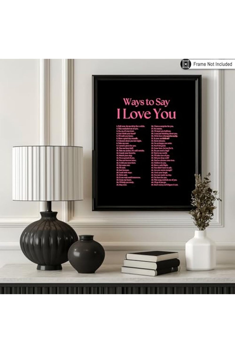 Poster Master Ways To Say I Love You Poster - Motivational Print - Valentine's Day Art - Positive Quote Art - Love Art - Typography Art - Romantic Living Room or Dorm Decor - 8x10 UNFRAMED Wall Art - Image 3