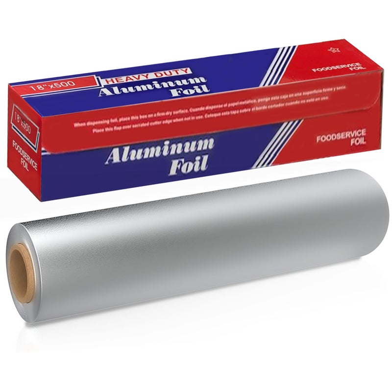 Aluminum Foil Roll 18x 500 feet 1 Pack Aluminum Foil HeavyDuty Commercial Grade for Food Service Industry Silver Foil for Cooking Roasting