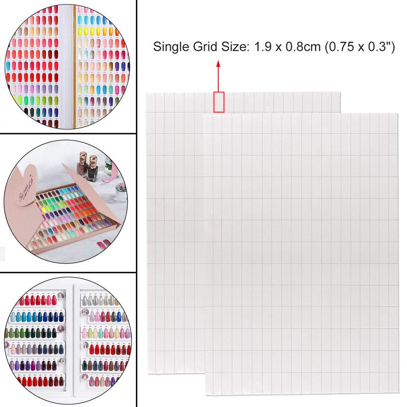 Noverlife 780PCS Nail Art False Tips Double-Sided Sponge Glue Adhesive Tape, Pre-Cut Self-Adhesive Foam Strips Fixing Sticker for Nail Design Gel Polish Color Display Card Book - Image 2