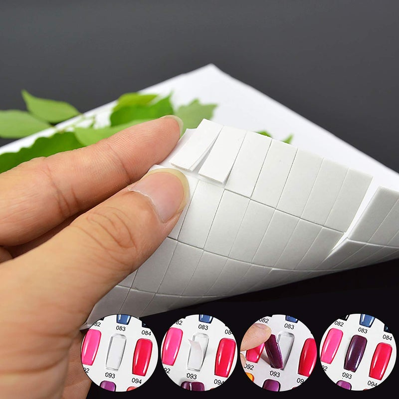 Noverlife 780PCS Nail Art False Tips Double-Sided Sponge Glue Adhesive Tape, Pre-Cut Self-Adhesive Foam Strips Fixing Sticker for Nail Design Gel Polish Color Display Card Book - Image 1