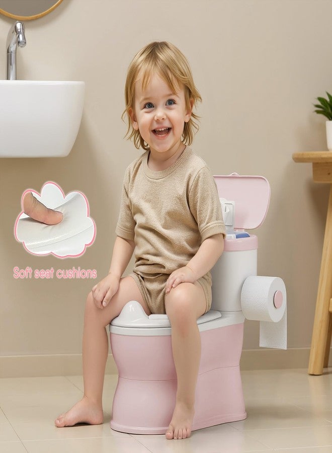 CheerTry 2-in-1 Toddler Potty Training Toilet - with Detachable Training Seat, Realistic Flushing Sound for Boys & Girls Ages 1-3 with Wipes Storage, Toilet Paper Holder - Image 3