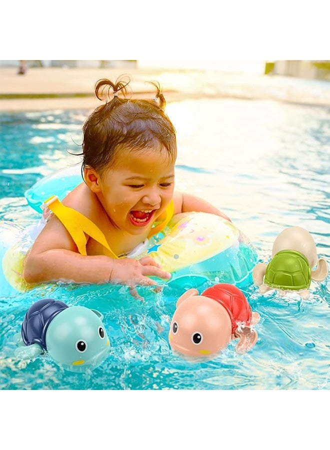 3 قطع ألعاب حمام، ألعاب حمام سلحفاة سباحة، ألعاب حوض استحمام عائم يعمل باللف للأطفال، ألعاب مائية لحمام السباحة للأطفال الصغار من عمر 1 إلى 4 سنوات، هدايا للأولاد والبنات - Image 4