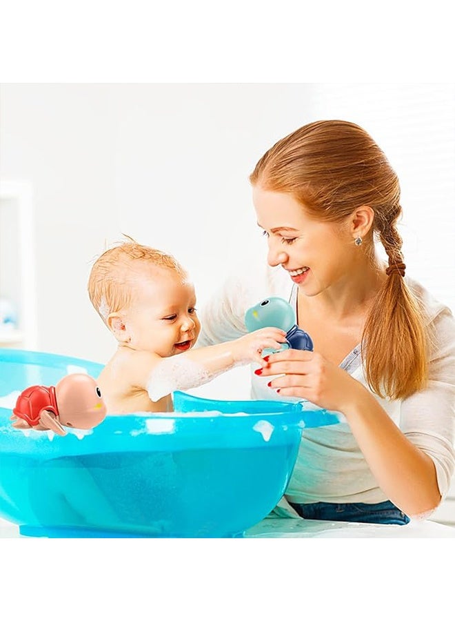 3 قطع ألعاب حمام، ألعاب حمام سلحفاة سباحة، ألعاب حوض استحمام عائم يعمل باللف للأطفال، ألعاب مائية لحمام السباحة للأطفال الصغار من عمر 1 إلى 4 سنوات، هدايا للأولاد والبنات - Image 5