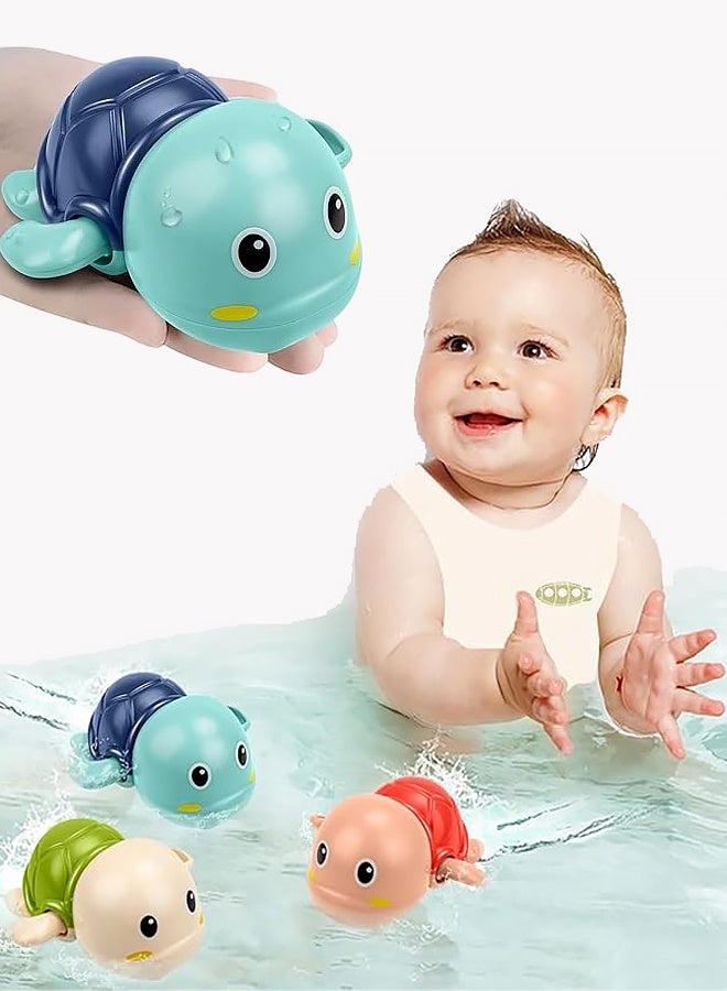 3 قطع ألعاب حمام، ألعاب حمام سلحفاة سباحة، ألعاب حوض استحمام عائم يعمل باللف للأطفال، ألعاب مائية لحمام السباحة للأطفال الصغار من عمر 1 إلى 4 سنوات، هدايا للأولاد والبنات - Image 1