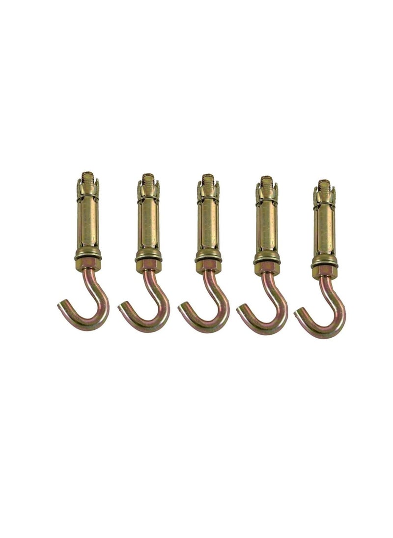 ROBUSTLINE Robustline High Strength Metal Sleeve Shield Closed Hook/Eye Hook | Open Hook Anchor Bolt Pack of 5 (OPEN HOOK, 10 MM)  - Image 1