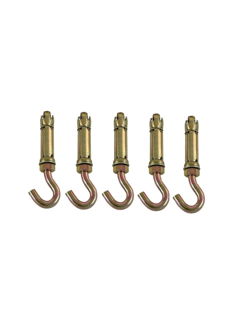 ROBUSTLINE Robustline High Strength Metal Sleeve Shield Closed Hook/Eye Hook | Open Hook Anchor Bolt Pack of 5 (OPEN HOOK, 10 MM)  - Image 2