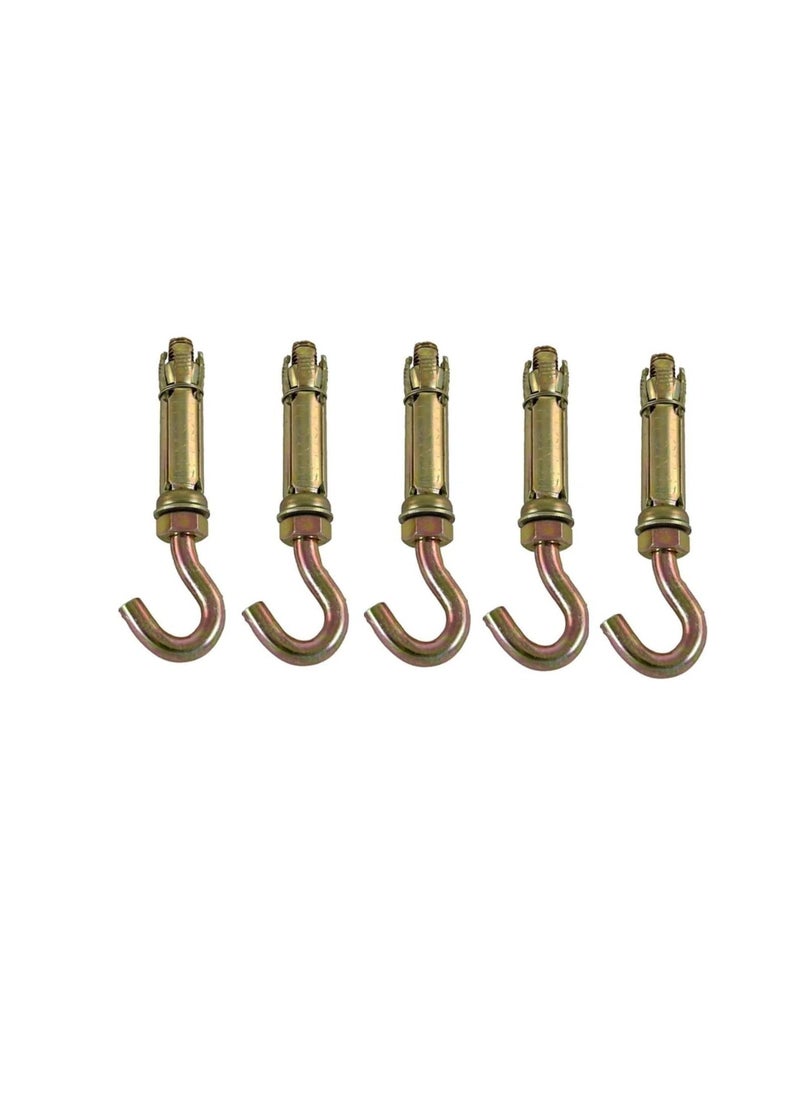 ROBUSTLINE Robustline High Strength Metal Sleeve Shield Closed Hook/Eye Hook | Open Hook Anchor Bolt Pack of 5 (OPEN HOOK, 10 MM)  - Image 3