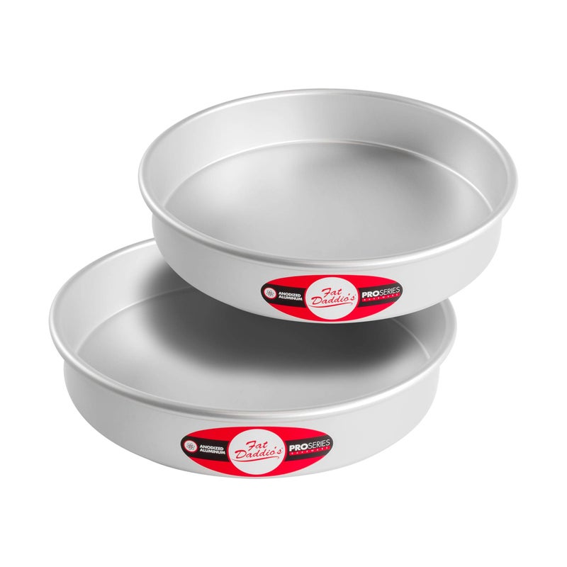 Fat Daddios Anodized Aluminum Round Cake Pans 2 Piece Set 10 x 2 Inch