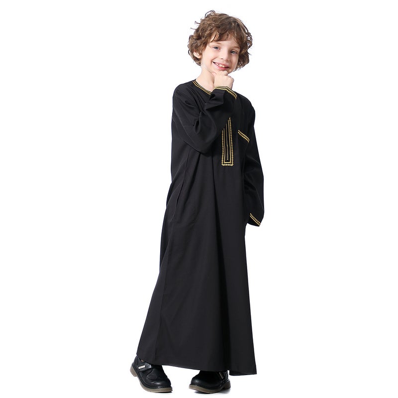 كورتا عرقية طويلة للأطفال بأزرار سحاب مطرزة TH875 - Image 5